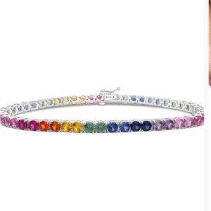 Rainbow Multi-Color Sapphire Tennis Bracelet